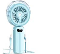 Otlonpe Ventilateur à main brumisateur portable, puissant avec 4 vitesses élevées rechargeable petit ventilateur à main avec brume d'eau, batterie de 4000mAh, pliable, cordon de portage