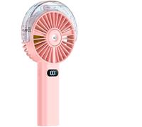 Otlonpe Ventilateur brumisateur portable portable 4000 mAh alimenté par batterie rechargeable, petit ventilateur personnel avec pulvérisation d'eau, vent à 4 vitesses, affichage LED, ventilateur de