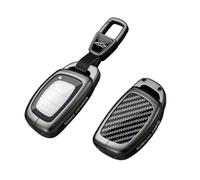 OTMIK Alliage de Zinc + Silicone en Fibre de Carbone Coque pour Hyundai Elantra Tucson Santa Fe Sonata 3/4-touches Versions Including Panic Alarm and Remote Start variants (A)