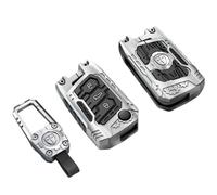 OTMIK Alliage de zinc très résistant Couvercle de e voiture en silicone Compatible avec les accessoires de clés de voiture VW Volkswagen Golf 7 MK7 Tiguan MK2 SEAT Ateca (Argenté + Boucle Carrée)