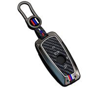 OTMIK Clé pour Voiture pour bmw F20 F30 G20 f31 F34 F10 G30 F11 X3 F25 X4 I3 M3 M4 1 3 5 Series Alliage de Zinc Fibre de Carbone Silicone Clé de Voiture Accessoires (4 Boutons Mat)