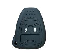 OTMIK Coque de e voiture en silicone pour Jeep Commander Grand Cherokee Liberty Wrangler Compass Patriot 2 boutons Noir