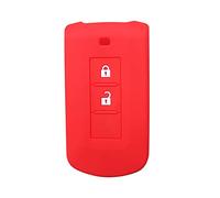 OTMIK Étui en Silicone pour e Voiture adapté pour Mitsubishi L200 Xpander ASX Outlander Mirage Eclipse Cross Pajero Sport Lancer Accessoires de Coque de clé (Rouge)
