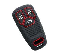 OTMIK Étui en Silicone pour clé de Voiture Compatible avec Audi A4 B9 A5 A6 8S 8W Q5 Q7 4M S4 S5 S7 TT TTS TFSI RS Accessoires pour clé en Silicone TPU Noir à Motif Diamant