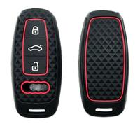 OTMIK Étui en Silicone pour clé de Voiture Compatible avec Audi A6L A7 A8 A8L E-tron Q8 C8 Accessoires pour Coque de clé en Silicone TPU Noir à Motif Diamant