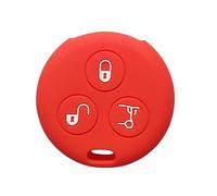 OTMIK Silicone pour Clé de Voiture étui pour Mercedes-Benz Smart Fortwo 450 Forfour Roadster Support de Coque de Télécommande (Rouge)