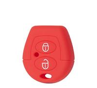 OTMIK Silicone pour Clé de Voiture étui pour VW Polo Golf Passat Bora Jetta Sharan Skoda Octavia Seat Leon Ibiza 2 Boutons Coque de clé Accessoires (Rouge)