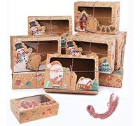 OTMVicor Vicor Lot de 12 boîtes à biscuits de Noël pour emballage de cadeaux de Noël