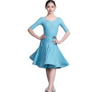 OTMYIGO Robe de danse latine à manches courtes pour filles - Vêtements de salsa - Robe de danse latine Cha Cha Samba Rumba Tango - I - 130
