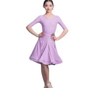 OTMYIGO Robe de danse latine à manches courtes pour filles - Vêtements de salsa - Robe de danse latine Cha Cha Samba Rumba Tango - J - 110