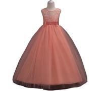 OTMYIGO ,Shrimp Pink,140cm, Robe de Bal en Tulle Style Princesse pour Concours de beauté, idéale pour Une soirée d'anniversaire ou Un Cocktail. Parfaite pour Une Jeune Fille