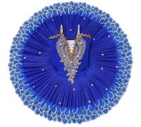 OTMYIGO Tutu de Danse de Ballet pour Filles Lac des cygnes Sling Strap Broderie Camisole Justaucorps de Gymnastique Robe Costume Patinage Danse Vêtements Ballerine Compétition Tenue,Bleu,170