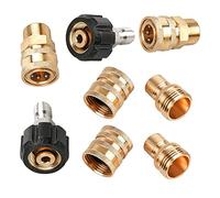 OTNE Lot de 8 adaptateurs pour nettoyeur haute pression, raccords à connexion rapide M22 pivotant vers raccord rapide de 1,9 cm, 1,9 cm à dégagement rapide