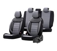 otoM Housse de sièges Universel en Cuir/Textile 'Comfortline' Noir/Gris - 11-pièces - adapté aux Side-Airbags