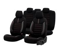 otoM Housse de sièges en textile/cuir 'Limited' Noir + Surpiqûres rouge