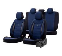otoM Housse de sièges en textile 'SelectedFit Sports' Noir/Bleu - 11-pièces | universel - adapté aux Side-Airbags