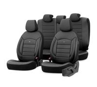 otoM Housse de sièges universel en plein cuir 'Inspire' Noir - 11-pièces - adapté aux Side-Airbags
