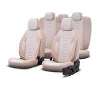 otoM Housse de sièges Universel en Toile/Cuir/Textile 'Throne' Crème - 11-pièces - adapté aux Side-Airbags