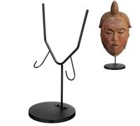 Otoolling 1 présentoir de masque en métal style U style tribal africain, haut réglable avec base amovible pour sculptures, artefacts égyptiens, romains, grecs, précolombiens à collectionner (40,6 cm