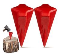 Otoolling Lot de 2 cales de fendage manuel de 1,8 kg en acier forgé 4 directions pour fendre facilement le bois de chauffage en 4 pièces avec moins d'effort (rouge)