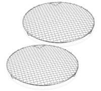Otoolling Lot de 2 grilles de refroidissement rondes de 33 cm de diamètre, grille de refroidissement en acier inoxydable pour gâteau, pizza avec 3 pieds pour la cuisson à la vapeur, grille de barbecue