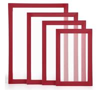 Otoolling Lot de 4 cadres sérigraphiés en aluminium de 4 tailles avec cadre imprimé en maille blanche 110 pour travaux manuels, 22,9 x 13,9 cm, 26,9 x 17,5 cm, 30,5 x 20,3 cm, 35,6 x 25,4 cm