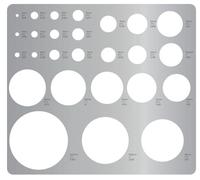 Otoolling Pochoir rond en métal pour dessin, peinture, bureau, école, bâtiment, outil d'architecte