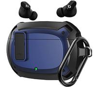 OTOPO Coque de protection intégrale pour écouteurs Beats Studio 2021, [serrure sécurisée] robuste et résistante aux chocs - Pour homme et femme avec porte-clés - Noir/bleu