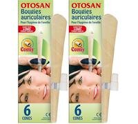 Otosan Bougie Auriculaire - Pour l'Hygiène de l'Oreille, Elimine le Cérumen - Cire d'Abeille et Propolis - Confortable, Sûr Avec Applicateur Comfy - Dispositif Médical Certifié CE - 6 Bougies
