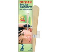 Otosan Bougie Auriculaire - Pour l'Hygiène de l'Oreille, Elimine le Cérumen - Cire d'Abeille et Propolis - Confortable, Sûr Avec Applicateur Comfy - Dispositif Médical Certifié CE - 2 Bougies