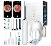 Otoscope Oreille, 10 mégapixels Camera Oreille Nettoyage, 3,1mm Flexible Camera Iscope, Nettoyage Oreille avec Pincettes et Aide pour Enlever le Cérumen, IP67 étanche Nettoyant Oreille pour la famille