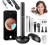 Otoscope Oreille, 1080P HD 3,5mm Camera Iscope, Nettoyant Oreille avec 10 Cuillères Auriculaires, WIFI Outil de Nettoyage d'oreille, Camera Oreille Avec 6 Lumières LED, Adapté aux IOS, iPad, Android