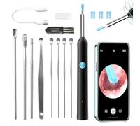 Otoscope Oreille 1080P HD Camera Endoscope Auriculaire 3,5mm IP67 Étanche Nettoyant Oreille avec 6 Lumières LED Rechargeable WiFi Nettoyage d'oreille Adapté aux Smartphone Tablette pour iOS Android