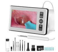 Otoscope Oreille, 1080P HD Camera et 4.3"" IPS Afficher,Boucher et Jouer,3,5mm Professionnel Nettoyage Oreille avec 64G Carte