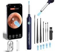 Otoscope Oreille 1080P IP67 Étanche HD Camera Oreille avec 6 LEDs, Kit Endoscope Auriculaire Wifi pour Nettoyage des Oreilles, Ear Cleaner Compatible ios et Android, Pour Adultes et Enfants