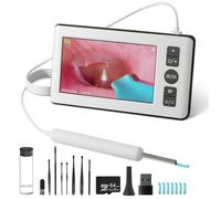 Otoscope Oreille,4,3'' 1080P HD IPS Camera Oreille Nettoyage avec 6 LED Endoscope,3.5mm Camera Iscope IP67 Étanche Nettoyant Oreille