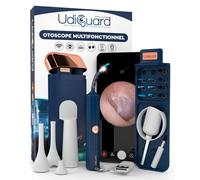Otoscope Oreille Caméra HD 10mp Flexible et Numérique WiFi Élimination de Cérumen - Kit UdiGuard Pro-Clean pour Oreilles Nez Gorge - avec Pointes de Pince à Épiler Remplaçables pour Enfants et Adultes