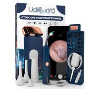 Otoscope Oreille Caméra HD 10mp Flexible et Numérique WiFi Élimination de Cérumen - UdiGuard Pro-Clean Kit Oreilles Nez Gorge - Pointes de Pince à Épiler Remplaçables - Compatible avec iOS Android