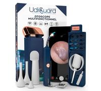 Otoscope Oreille Caméra HD 10mp Flexible et Numérique WiFi Élimination de Cérumen - UdiGuard Pro-Clean avec Pinces Épiler Remplaçables Embouts pour Adultes et Enfants - Kit Complet Oreilles Nez Gorge
