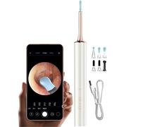 Otoscope Oreille Nettoyeur D'oreilles Avec Caméra, Artefact De Compression D'acné, Kit De Retrait De Cérumen Avec Lumière LED, Ear Scoop Pour IOS Et Android(White color)