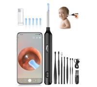 Otoscope Oreille, Nettoyeur Oreilles avec HD 1080P Camera, IP67 Étanche Otoscope, Nettoyant Oreille Adulte avec 6 Lumières LED et Grand Angle 360°, Cure Oreille Camera Kit pour Android, iPhone, iPad