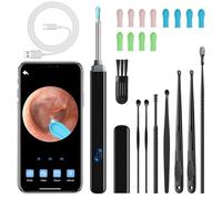 Otoscope Oreille, Otoscope Pour Retirer Le Cérumen, Endoscope Wifi Nettoyant Oreille Kit, Étanche Nettoyant Oreille, Miroir Auriculaire Étanche Ip67 Pour Adultes, Enfants Et Animaux Domestiques(Noir)