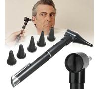 Otoscope,Otoscope LED,Mini Otoscope Oreille,Soins de l'oreille de Diagnostic Otoscope,Otoscope Grossissement 3X,Stylo Otoscope avec 5 Têtes Remplaçables pour L'examen de L'oreilleBatterie non incluse