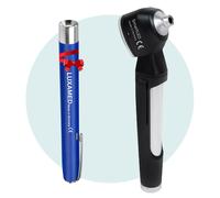 Otoscope Spengler LED SmartLED + lampe-stylo offerte - Noir + lampe-stylo bleue offerte