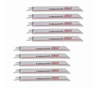 OTOTEC 10pcs R825BF Lames de Scie Sabre Alternative Bimétallique 14TPI 200mm Pas de 1.8mm S1025BF Robuste pour Tuyaux Minces en Métal Souple
