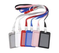 OTOTEC 6pcs 6 Couleurs ECO Friendly Plastique ID Nom Badge Carte Titulaire de Couverture du Titulaire Wallet avec Lanyard Sangle pour Bus Pass Étudiant D'identité D'accès