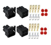 OTOTEC Kit de 2 Connecteurs de Phares de Voiture à 4 Broches Femelles Et Mâles DJ70454-6.3-11/21 Compatible avec VW Corrado Compatible avec Golf Mk2