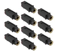 OTOTEC Lot de 10 Connecteurs Plaqués Or pour Prise Casque Stéréo 6,35 Mm à 3 Broches Pièce de Rechange pour Prise Casque Stéréo 1/4" Montage sur PCB 50 V/1 A
