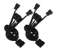 OTOTEC Lot de 2 adaptateurs de connecteur de ventilateur Molex 4 broches vers 4 x 3/4 broches de type Y pour ventilateurs de boîtier d'ordinateur, 27 cm
