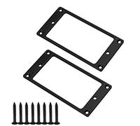 OTOTEC Lot de 2 anneaux de montage noirs Humbucker avec vis de fixation 92 x 45,5 x 2 mm - Cadre plat en métal pour guitare électrique